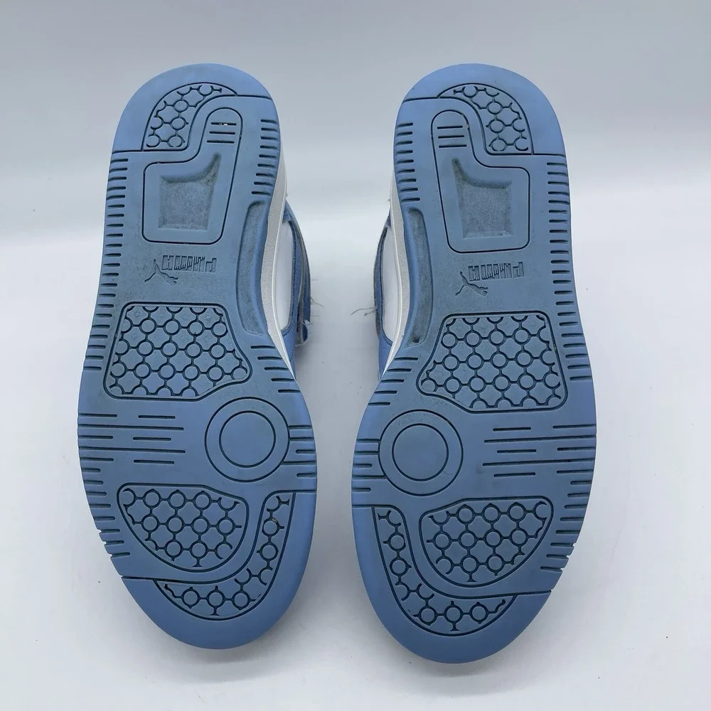 PUMA Rebound LayUp Men's Size 6.5 Sneakers 395109-01 White Blue Athletic Shoes